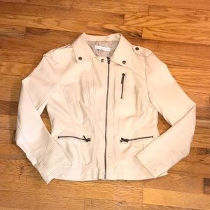 Beige leather jacket